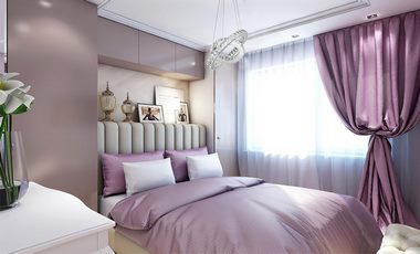 Фото лиловые шторы в спальню